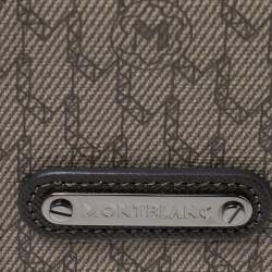 Pre Owned Montblanc Brown Signature Coated Canvas Business Card Holder