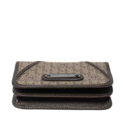 Pre Owned Montblanc Brown Signature Coated Canvas Business Card Holder