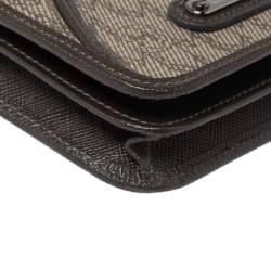 Pre Owned Montblanc Brown Signature Coated Canvas Business Card Holder