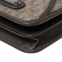 Pre Owned Montblanc Brown Signature Coated Canvas Business Card Holder