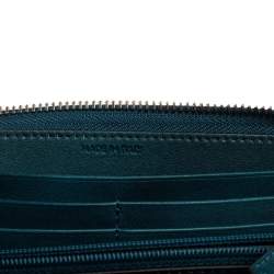 Montblanc Ombre Teal Blue Leather Meisterstuck Zip Around Wallet