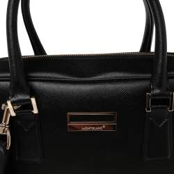 Montblanc Black Leather Laptop Briefcase