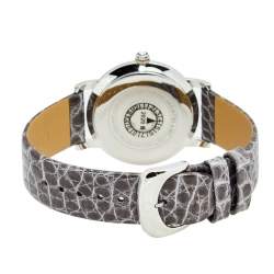 Pre Owned Montblanc Mother Of Pearl Stainless Steel Leather Star Classique 108766 Women's Wristwatch 34 mm