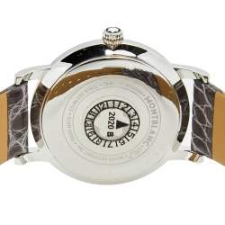 Pre Owned Montblanc Mother Of Pearl Stainless Steel Leather Star Classique 108766 Women's Wristwatch 34 mm