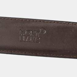 Montblanc Black/Brown Leather Buckle Cut to Size Belt 
