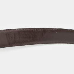 Montblanc Black/Brown Leather Buckle Cut to Size Belt 