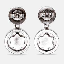 Montblanc Star Signet Mother Of Pearl Silver Dangle Earrings