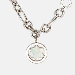 Montblanc Star Signet Mother of Pearl Charm Sterling Silver Bracelet