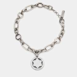 Montblanc Star Signet Mother of Pearl Charm Sterling Silver Bracelet