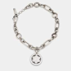 Montblanc Star Signet Mother of Pearl Charm Sterling Silver Bracelet
