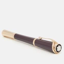 Montblanc Mother of Pearl Princess Grace de Monaco Resin Rose Gold Tone Pink Topaz Rollerball Pen