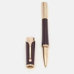Montblanc Mother of Pearl Princess Grace de Monaco Resin Rose Gold Tone Pink Topaz Rollerball Pen