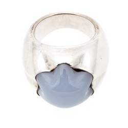 Montblanc Star Grande Dame Chalcedony Silver Cocktail Ring Size 54