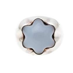 Montblanc Star Grande Dame Chalcedony Silver Cocktail Ring Size 54
