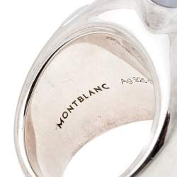 Montblanc Star Grande Dame Chalcedony Silver Cocktail Ring Size 54