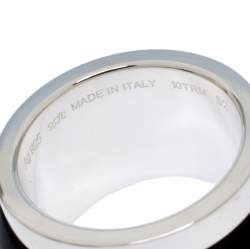 Pre Owned Montblanc Les Aimants by Charlotte Casiraghi Black Sterling Silver Ring Size EU 52