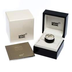 Pre Owned Montblanc Les Aimants by Charlotte Casiraghi Black Sterling Silver Ring Size EU 52