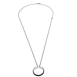 Pre Owned Montblanc Les Aimants By Charlotte Casiraghi Resin Silver Long Pendant Necklace
