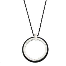 Pre Owned Montblanc Les Aimants By Charlotte Casiraghi Resin Silver Long Pendant Necklace