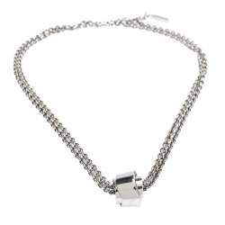 Pre Owned Montblanc Profile Collection Silver Wish Pendant Necklace