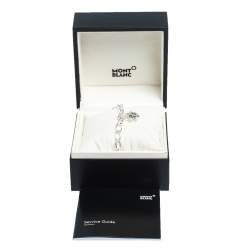 Pre Owned Montblanc Star Mother of Pearl Silver Chain Link Charm Bracelet