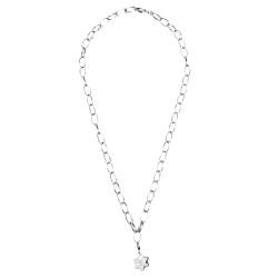 Pre Owned Montblanc Star Mother of Pearl Silver Chain Link Necklace