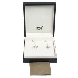 Pre Owned Montblanc Star Mother of Pearl Silver Dangle Earrings