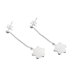 Pre Owned Montblanc Star Mother of Pearl Silver Dangle Earrings