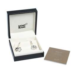 Pre Owned Montblanc Star Mother of Pearl Silver Drop Earrings