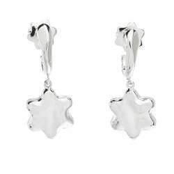 Pre Owned Montblanc Star Mother of Pearl Silver Drop Earrings
