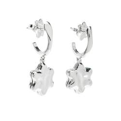 Pre Owned Montblanc Star Mother of Pearl Silver Drop Earrings