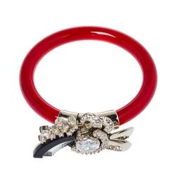 مملوكة مسبقًا سوار ميو ميو فيونكة كريستال بليكسي أحمر 