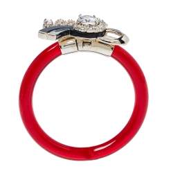 مملوكة مسبقًا سوار ميو ميو فيونكة كريستال بليكسي أحمر 