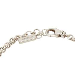 Pre Owned Montblanc Profile Collection Black Ceramic Silver Wish Bracelet