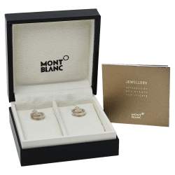 Pre Owned Montblanc Star Signet Sterling Silver Diamond Drop Earrings