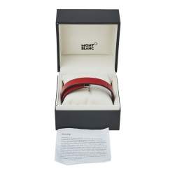 Montblanc Bicolor Leather Stainless Steel Reversible Toggle Bracelet 55