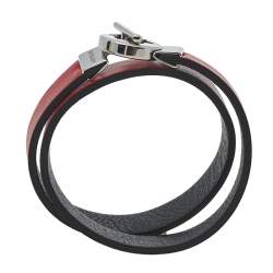 Montblanc Bicolor Leather Stainless Steel Reversible Toggle Bracelet 55