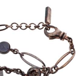 Pre Owned Montblanc Sterling Silver Cabochon Charms Bracelet