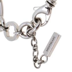 Pre Owned Montblanc Star Signet Mother of Pearl Charm Sterling Silver Bracelet