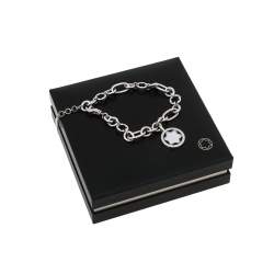 Pre Owned Montblanc Star Signet Mother of Pearl Charm Sterling Silver Bracelet
