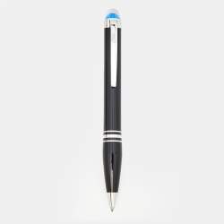 Pre Owned Montblanc StarWalker Black Precious Resin Silver Tone Ballpoint Pen 