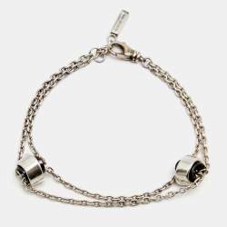 Pre Owned Montblanc Profile Wish Ring Ceramic Sterling  Silver Bracelet