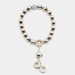 Montblanc Star Collection Blue Quartz Sterling Silver Bead Adjustable Bracelet