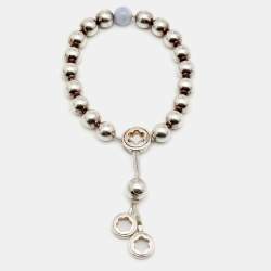 Montblanc Star Collection Blue Quartz Sterling Silver Bead Adjustable Bracelet