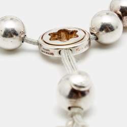 Montblanc Star Collection Blue Quartz Sterling Silver Bead Adjustable Bracelet