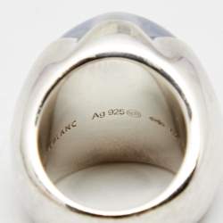 Pre Owned Montblanc Star Grande Dame Chalcedony Sterling Silver Cocktail Ring Size 52