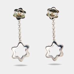 Pre Owned Montblanc Star Sterling Silver Dangle Earrings