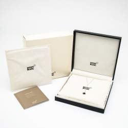 Pre Owned Montblanc Star Onyx Sterling Silver Necklace