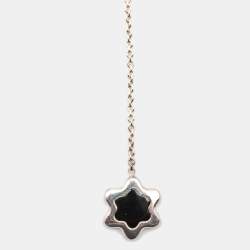 Pre Owned Montblanc Star Onyx Sterling Silver Necklace