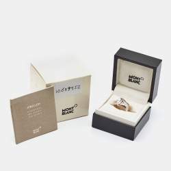 Pre Owned Montblanc Two Tone Sterling Silver Braided Band Ring Size EU 54